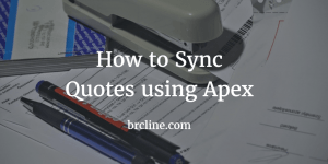 How to Sync Quotes using Apex