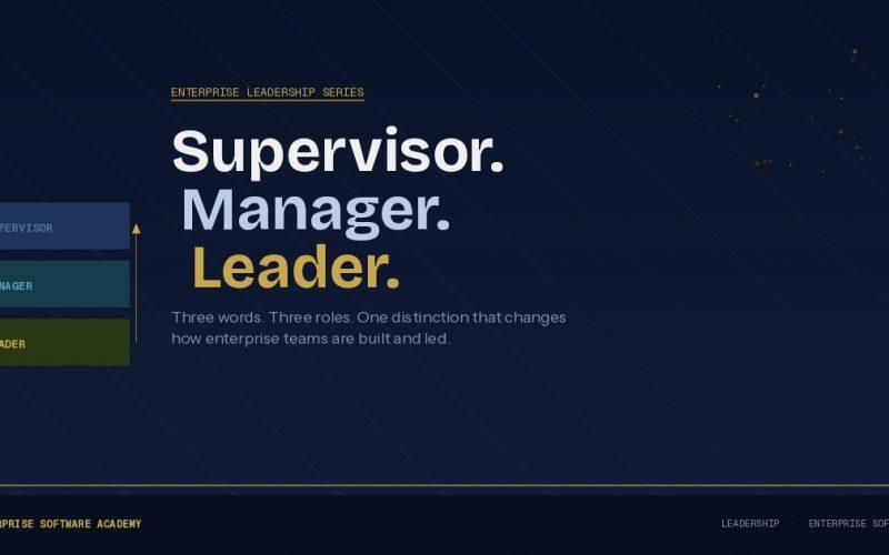 Supervisor Manager Leader