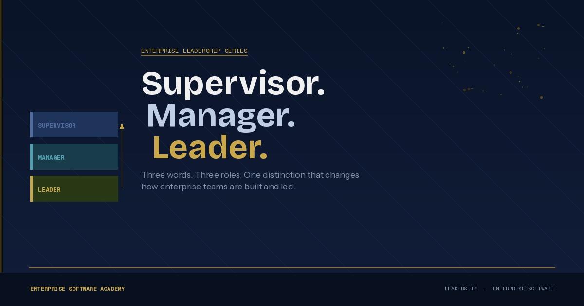Supervisor Manager Leader